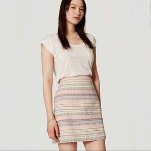 LOFT Woven Jacquard Pastel Structured Skirt